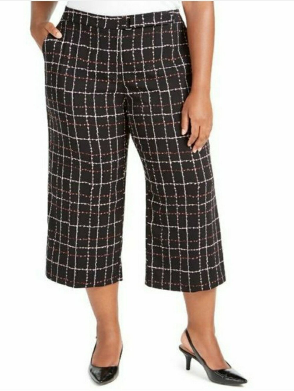 AlfaniΒ Plus Size Plaid Culotte Pants, 20W